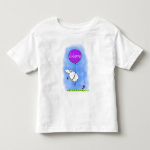 Cute sheep balloon cartoon humor illustration toddler t-shirt