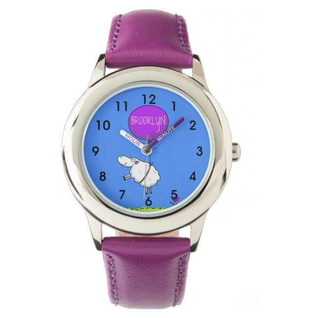 Cute sheep balloon cartoon humor illustration watc watch (Front)