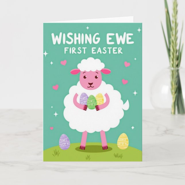 Cute Sheep Celebration Card (Front)