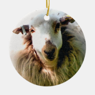 CUTE SHEEP CERAMIC ORNAMENT