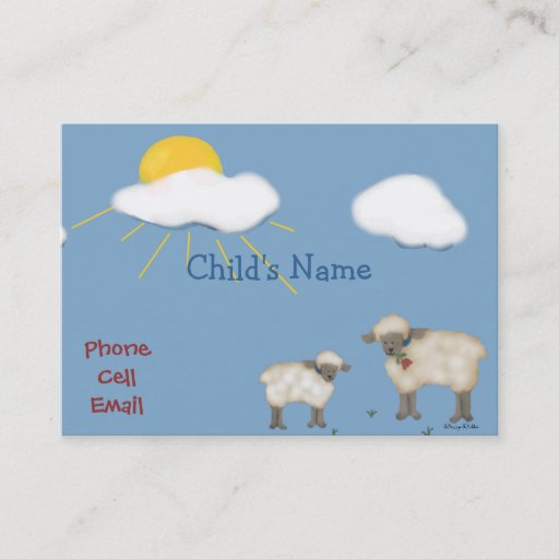 Customizable Cute Sheep Children's Calling Card Business Cards
