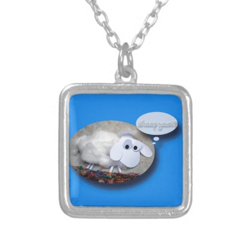 Cute Sheep Chinese New Year Zodiac Birthday SqN Silver Plated Necklace