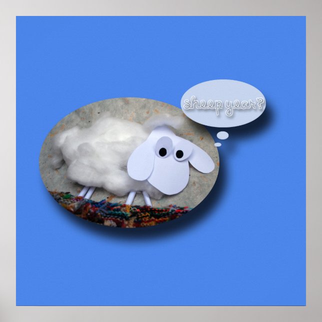 Cute Sheep Chinese Year Zodiac Birthday 24 Poster (Front)