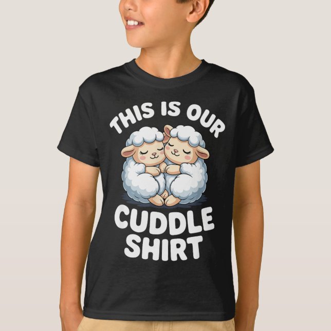 Cute Sheep Couple This Is Our Cuddle  T-Shirt (Front)