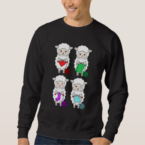 Cute Sheep Crochet Knitting Crocheter Crafter Grap Sweatshirt