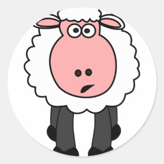 Cute Sheep Design Classic Round Sticker