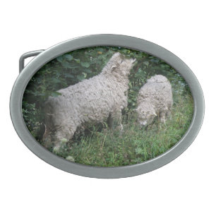 Cute Sheep Eating Leaves Belt Buckly Oval Belt Buckle