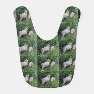 Cute Sheep Eating Leaves Bib