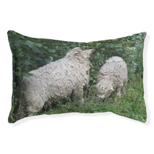Cute Sheep Eating Leaves Dog Bed