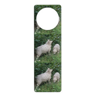 Cute Sheep Eating Leaves Door Hanger