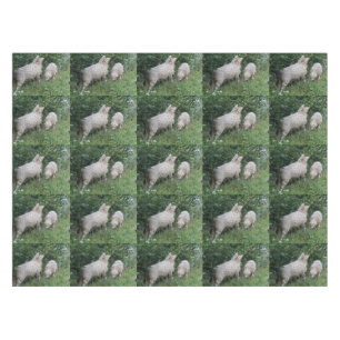 Cute Sheep Eating Leaves Tablecloth