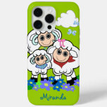 Cute Sheep family &amp; Custom Name iPhone 15 Pro Max Case