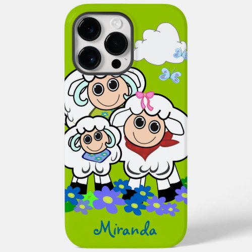 Cute Sheep family  Custom Name Case_Mate iPhone 14 Pro Max Case