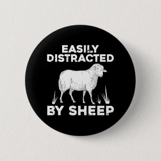 Cute Sheep For Lamb Farm Animal Farmer Sheep Button
