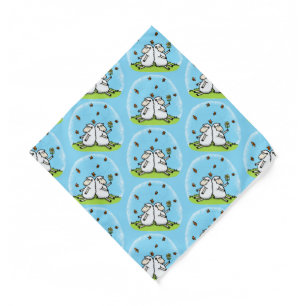 Cute sheep friends and butterflies cartoon bandana