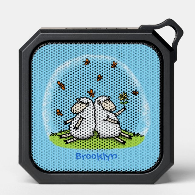 Cute sheep friends and butterflies cartoon bluetooth speaker (Front)