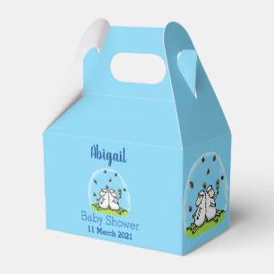 Cute sheep friends and butterflies cartoon favor boxes
