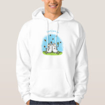 Cute sheep friends and butterflies cartoon hoodie