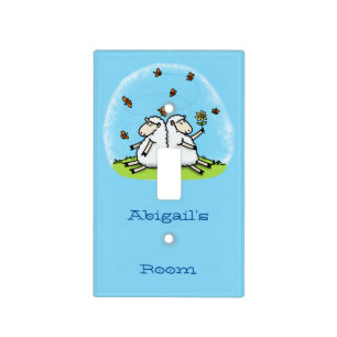 Cute sheep friends and butterflies cartoon light switch cover