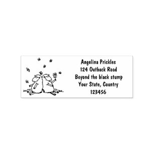 Cute sheep friends and butterflies cartoon rubber stamp