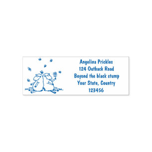 Cute sheep friends and butterflies cartoon self-inking stamp