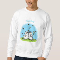 Cute sheep friends and butterflies cartoon sweatshirt