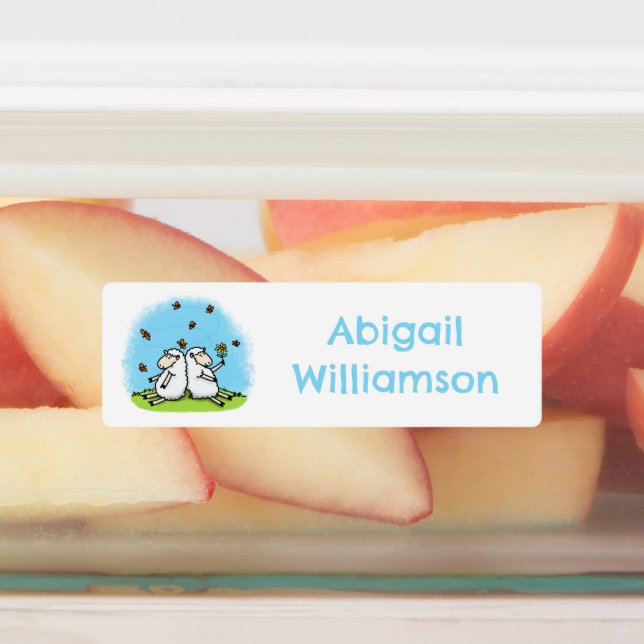 Cute sheep friends cartoon personalized labels (Affixed)