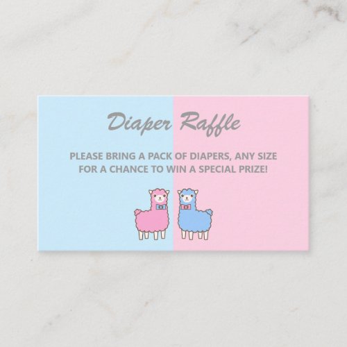 Cute Sheep Gender Reveal Baby Shower Diaper Raffe Enclosure Card