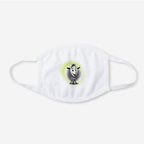 Cute sheep happy pet smile funny teddy lamb animal white cotton face mask