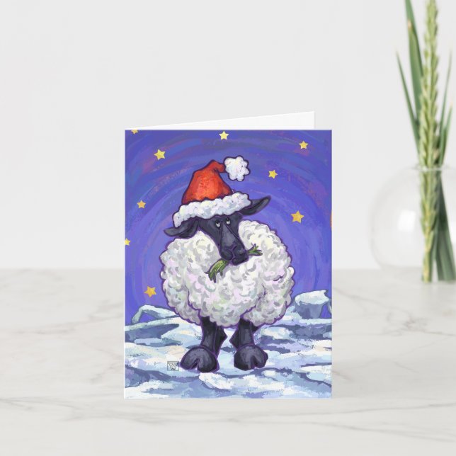 Cute Sheep Holiday Card (Front)