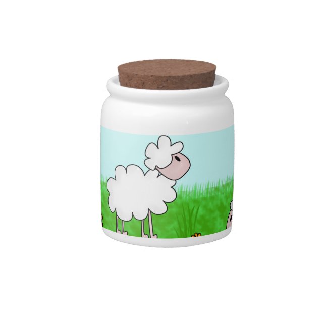Cute Sheep Kids Illustration Candy Jar (Front)