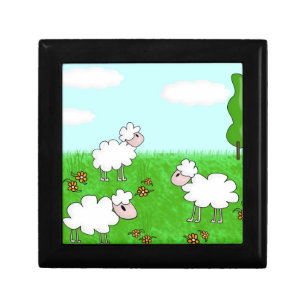 Cute Sheep Kids Illustration Gift Box