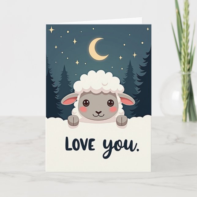 Cute Sheep Love You Card (Front)