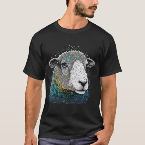 Cute Sheep Lover Colorful Art Sheep Mom Sheep Dad  T_Shirt