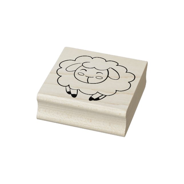 Cute Sheep - Maple Wood Art Stamp (Stamp)