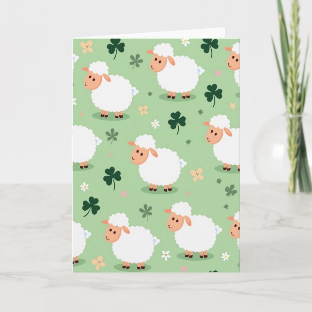 Cute Sheep Meadow Scene Card (Front)