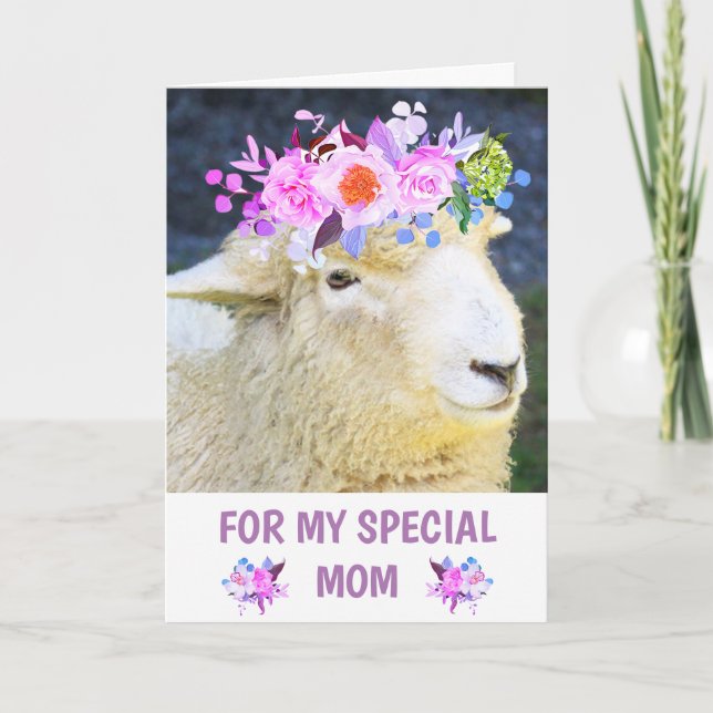 Cute Sheep Mother's Day Holiday Card (Front)