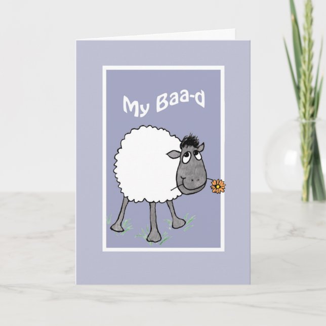Cute Sheep, My Baa-d, Sorry, Apology Card (Front)