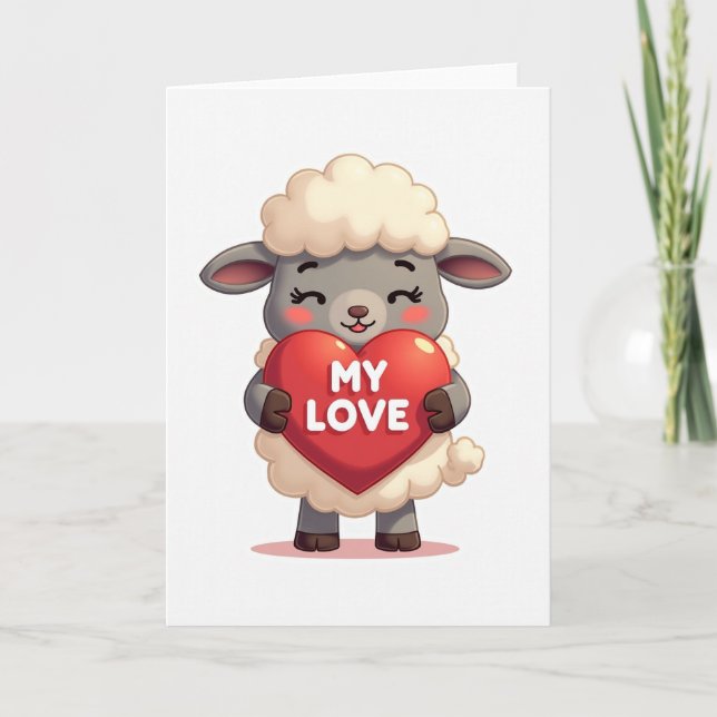 Cute Sheep My Love Card (Front)