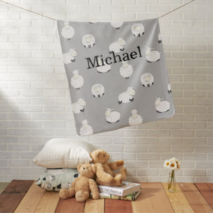 Cute Sheep Name Baby Boy Baby Blanket