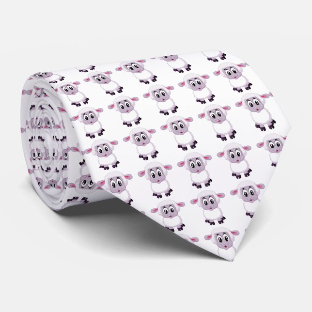 Cute sheep Necktie for gift (Rolled)