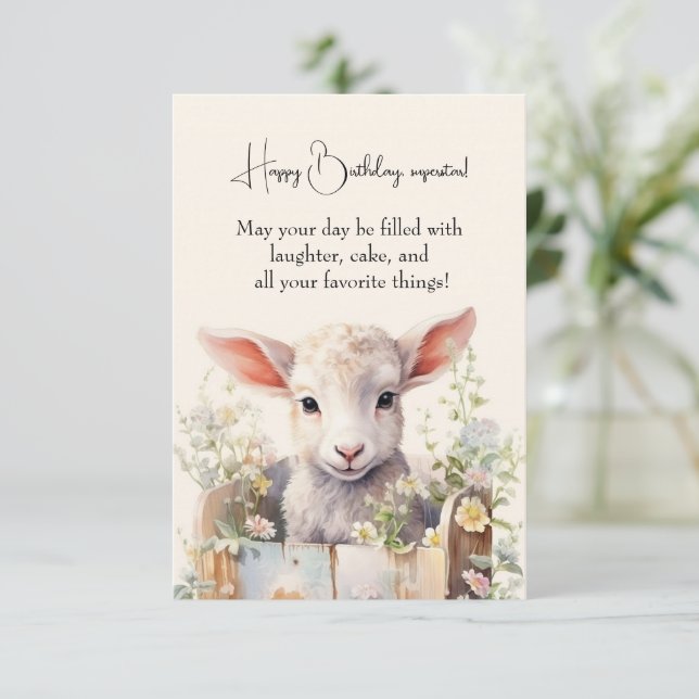 Cute Sheep Nestled In A Box (Standing Front)