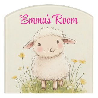 Cute Sheep Nursery Decor, Personalized 