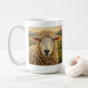 Cute Sheep on a Ranch & Ewe, People Quote Coffee Mug