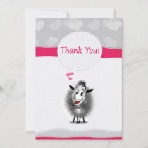 Cute Sheep Paper Art Lovely Thank You Card