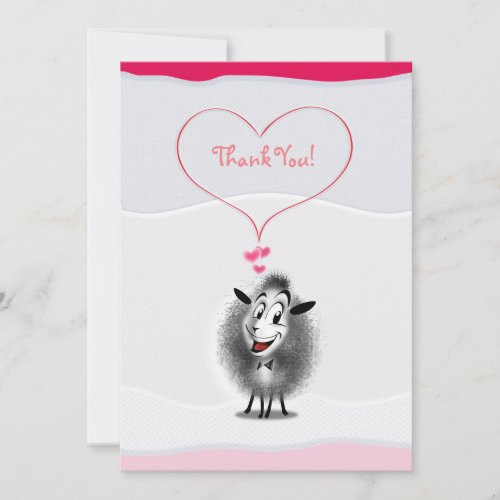 Cute Sheep Paper Art Lovely Thank You Card