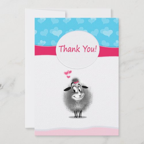 Cute Sheep Paper Art Lovely Thank You Card