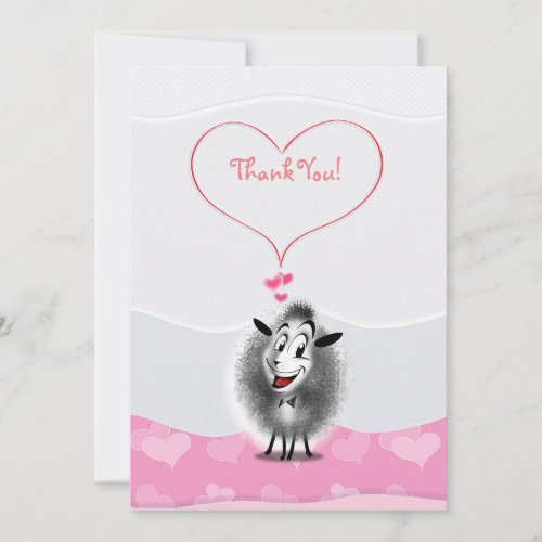 Cute Sheep Paper Art Lovely Thank You Card