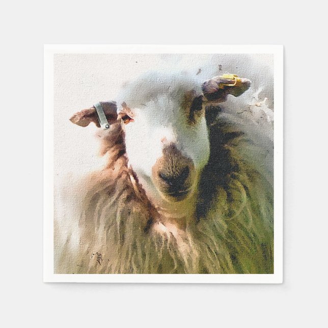 CUTE SHEEP PAPER NAPKINS (Front)