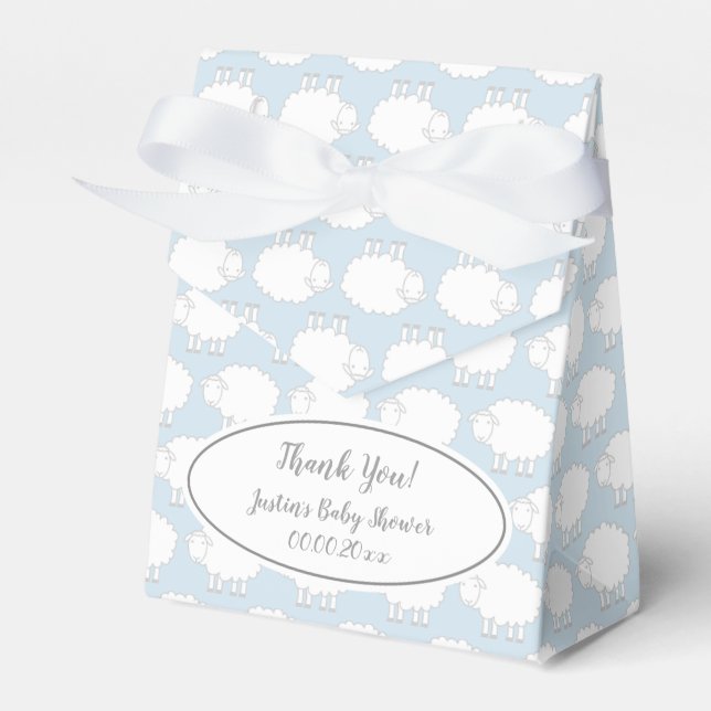 Cute sheep pattern baby shower party favor boxes (Front Side)